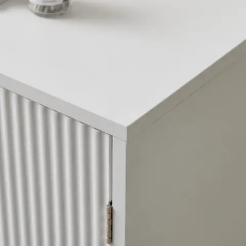 Storage Cabinet Wave Pattern With Drawers Buffets & Sideboards For Living Room, Dining Room, Bedroom , Hall, White, 47.2''w X 15.8''d X 33.5''h 13