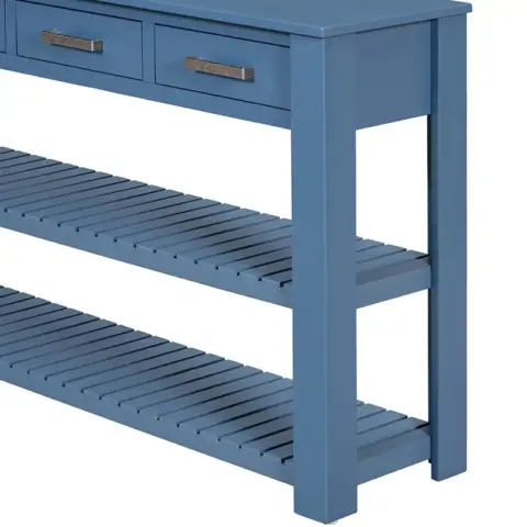 Stylish Entryway Console Table with 4 Drawers and 2 Shelves, Suitable for Entryways, Living Rooms