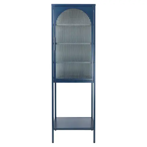 Stylish Tempered Glass High Cabinet With Arched Door Adjustable Shelves And Feet Anti Tip Dust Free Fluted Glass Kitchen Credenza 20