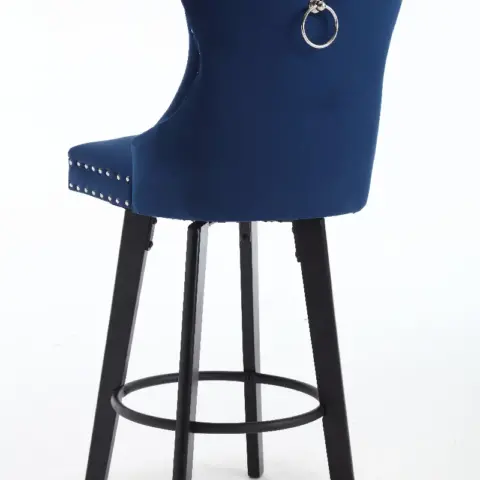 Swivel Bar Stoolsset Of 2 Velvet Barstools Button Tufted Bar Stools Rivet Trim Bar Stools For Kitchen Island,bistro,metal Pull Ring Sturdy Footrest 5