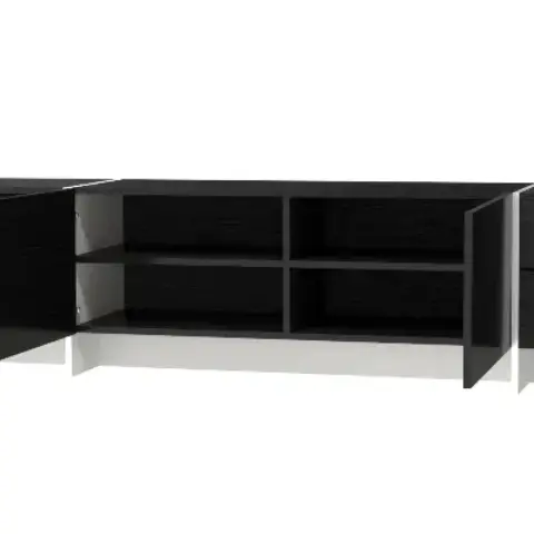 TV Console with Storage Cabinets, Remote Control, APP Control LED TV Stand, Full RGB Color Selection, 31 Modes Changing Lights