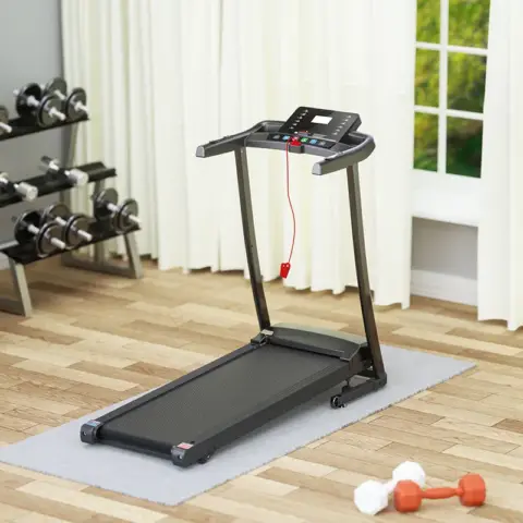 Treadmill - 2.5 HP folding treadmill, easy to move, with 3-speed incline adjustment and 12 preset programs, 3 countdown modes, heart rate, Bluetooth