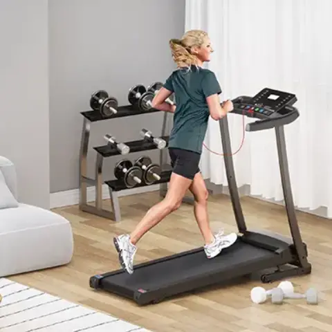 Treadmill - 2.5 HP folding treadmill, easy to move, with 3-speed incline adjustment and 12 preset programs, 3 countdown modes, heart rate, Bluetooth