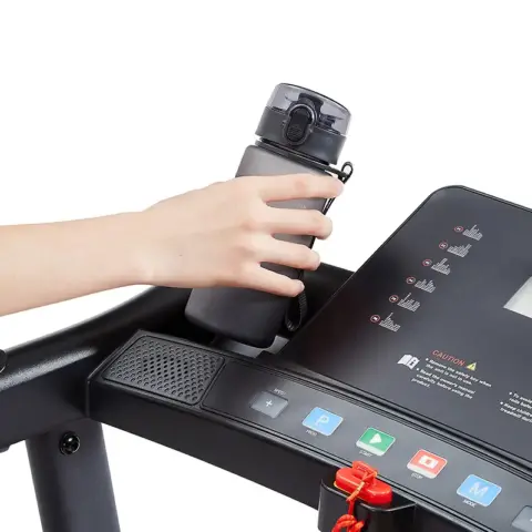 Treadmill - 2.5 HP folding treadmill, easy to move, with 3-speed incline adjustment and 12 preset programs, 3 countdown modes, heart rate, Bluetooth