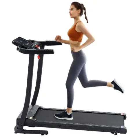 Treadmill - 2.5 HP folding treadmill, easy to move, with 3-speed incline adjustment and 12 preset programs, 3 countdown modes, heart rate, Bluetooth