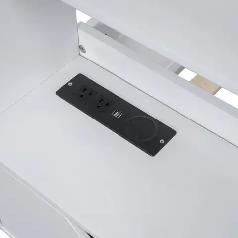 Twin Size House Bed With Bench, Socket And Shelves 12