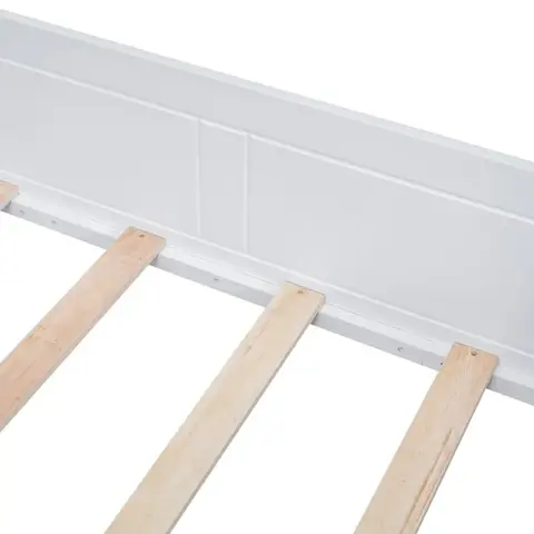 Twin Size House Bed With Bench, Socket And Shelves 9