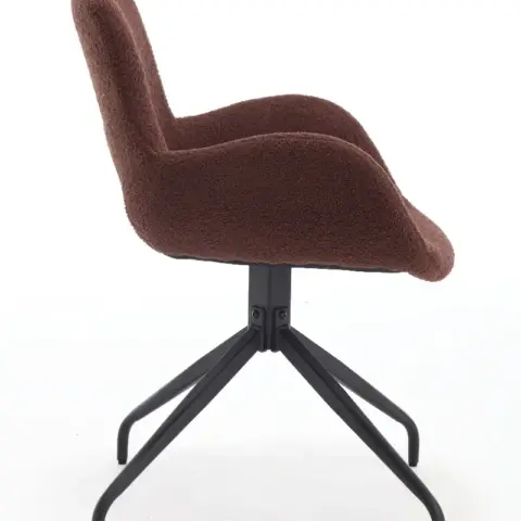Velvet Upholstered Chair with Metal Legs Modern Accent Without Wheels Home Office Chair Desk Chair Computer Task Chair with Degree Rotating Dark Brown