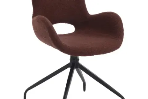 Velvet Upholstered Chair With Metal Legs Modern Accent Without Wheels Home Office Chair Desk Chair Computer Task Chair With Degree Rotating Dark Brown