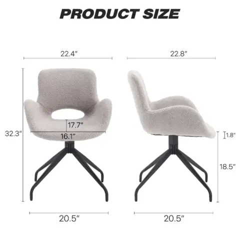 Velvet Upholstered Chair With Metal Legs,modern Accent Without Wheels, Home Office Chair Desk Chair Computer Task Chair With 360 Degree Rotating 11