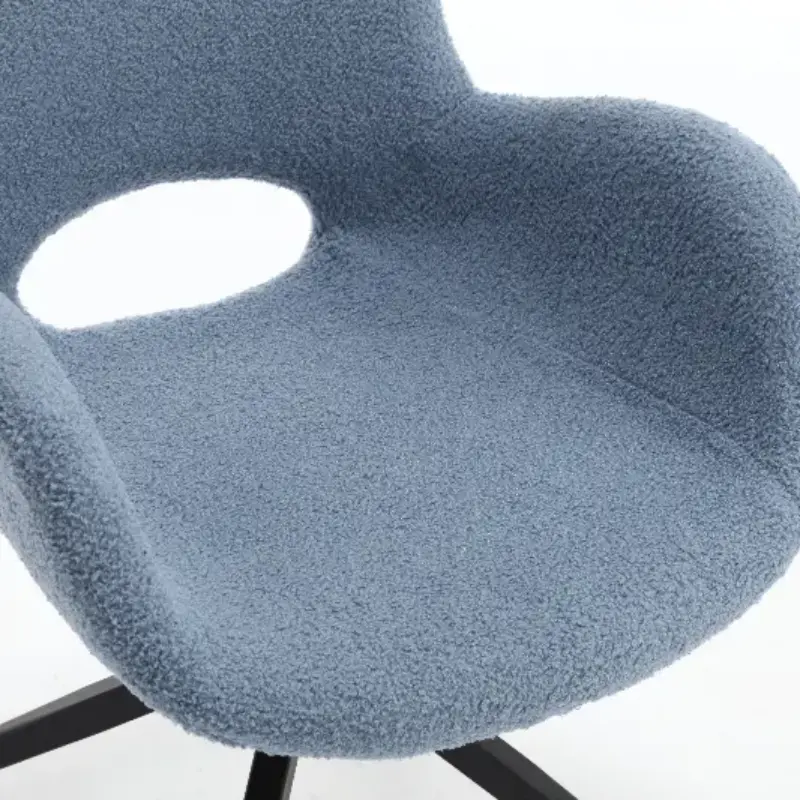 Velvet Upholstered Chair with Metal Legs,Modern Accent Without Wheels, Home Office Chair Desk Chair Computer Task Chair with Degree Rotating Navy Blue