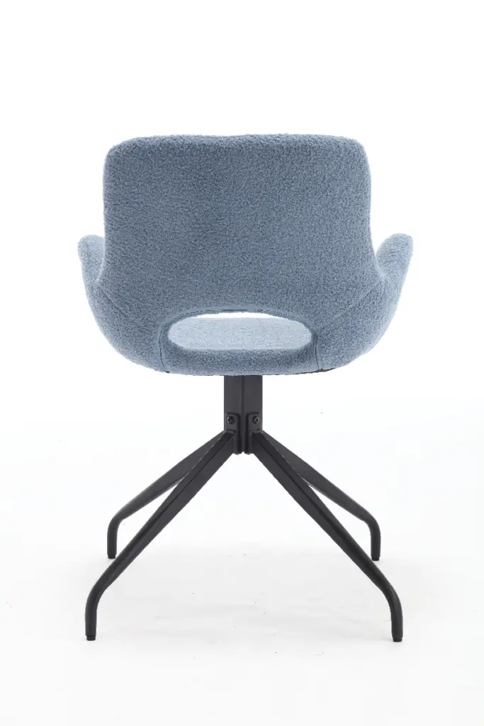 Velvet Upholstered Chair With Metal Legs,modern Accent Without Wheels, Home Office Chair Desk Chair Computer Task Chair With Degree Rotating Navy Blue 4