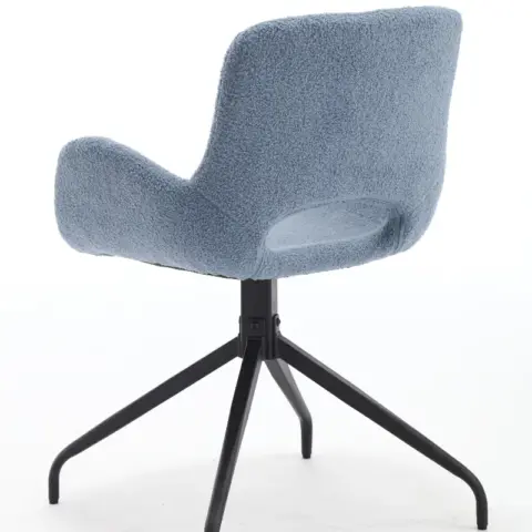 Velvet Upholstered Chair With Metal Legs,modern Accent Without Wheels, Home Office Chair Desk Chair Computer Task Chair With Degree Rotating Navy Blue 5