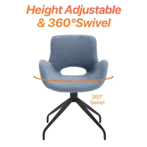 Velvet Upholstered Chair With Metal Legs,modern Accent Without Wheels, Home Office Chair Desk Chair Computer Task Chair With Degree Rotating Navy Blue 7