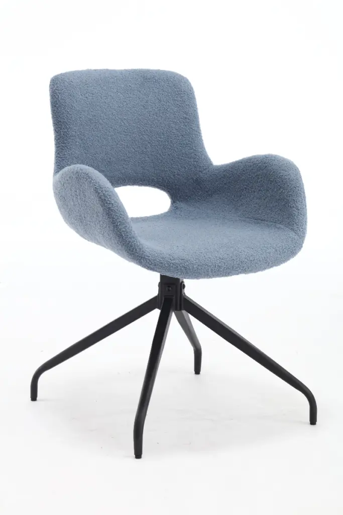 Velvet Upholstered Chair With Metal Legs,modern Accent Without Wheels, Home Office Chair Desk Chair Computer Task Chair With Degree Rotating Navy Blue 9