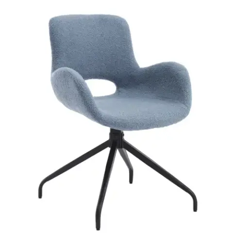 Velvet Upholstered Chair with Metal Legs,Modern Accent Without Wheels, Home Office Chair Desk Chair Computer Task Chair with Degree Rotating Navy Blue
