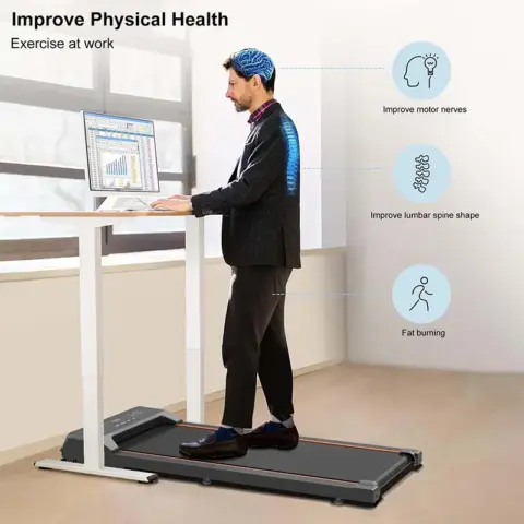 Walking Pad Under Desk Treadmill, Led Display And Remote Control Portable Treadmill For Home And Office, 2.5hp 265lbs 4