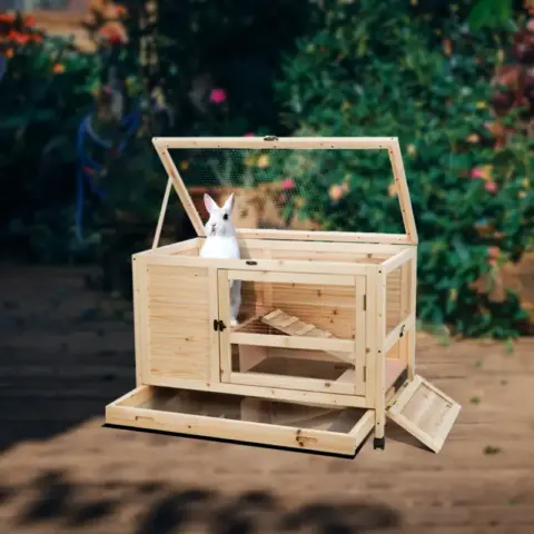 Solid Wood Chicken Coop Rabbit Cage 3
