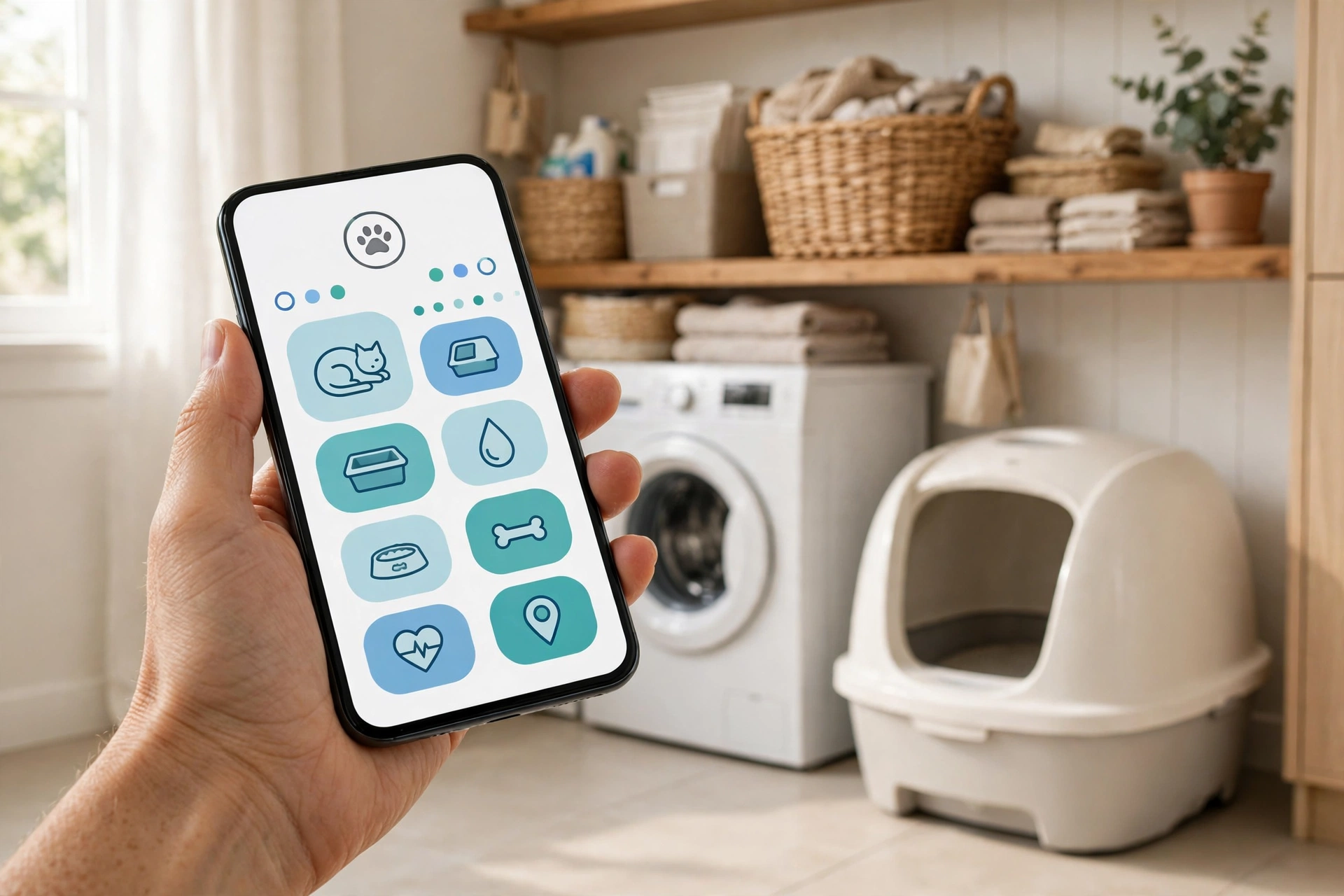 Controlling a smart self-cleaning cat litter box from a phone app